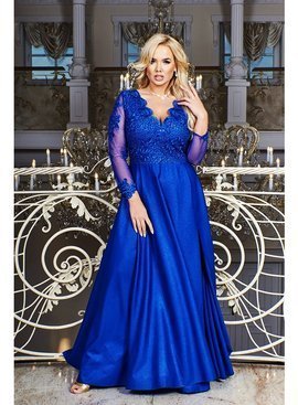 sukienka wizytowa maxi Carmen Long  kolor royal blue